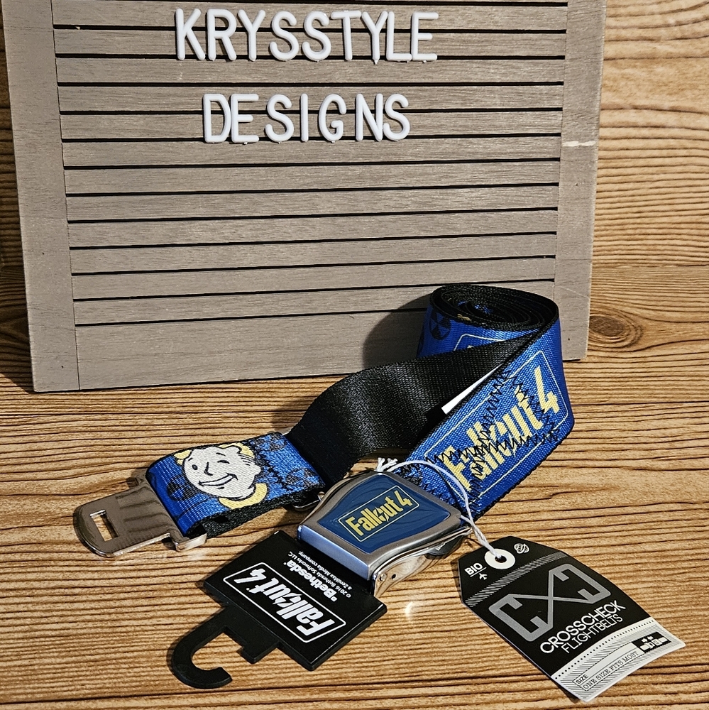 Bioworld Fallout 4 Bethesda Flightbelt Seat Belt Buckle Waist Belt, Adjustable